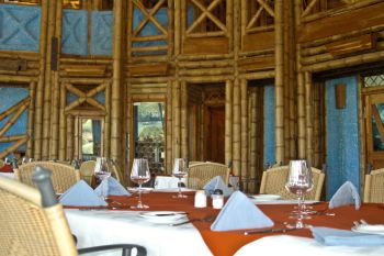 Dining area in the Timarai Hotel, Parrita, Costa Rica.